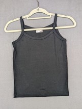 My Baby Doll Jensen Womens Small Spaghetti Strap Tank Top Black Blank Vt... - $7.69