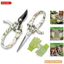 Gardening Pruning Shears Set for Women with Gloves Lightweight Non-Slip ... - $28.66