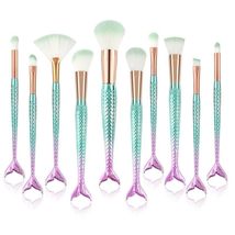 10Pcs Mermaid Style Makeup Brush Set C - $47.82
