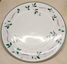 13 1/4&quot; Christophe Stewart Y1025 Holiday Splendor Round Plate Tray Holly Berries - £15.73 GBP