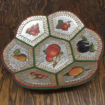 Vintage mid century handcrafted decorative fruit display holder bowl  - $24.70