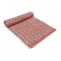 Indian Handmade Block Printed Kantha Quilt , Hand Block Kantha , Kantha Bed Spre - £56.42 GBP