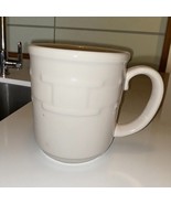 Longaberger Pottery Coffee Tea Mug Cup Ivory Cream White Woven Tradition... - $14.84