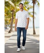 Walter Hagen PALM TREE Polo Shirt Men SZ XL WHT 11 Majors Golf Performan... - $14.30