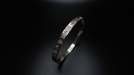 Vintage Southwestern Sterling Silver Hand Stamped Bangle Bracelet 2 3/4&quot; x 7mm - £45.57 GBP