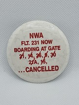 Vintage Northwest Airlines Pin Back Button Pin Advertising - NWA ...Cancelled - £7.78 GBP