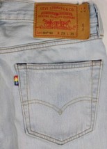 Levis Jeans Mens 29x30 Denim Jean 501 93 Straight Jeweled Button Fly Rai... - $27.69