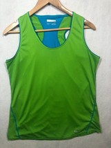 Marmot Racerback Tank Top Lime Green and Blue B67780 Sleeveless Women&#39;s ... - $9.79