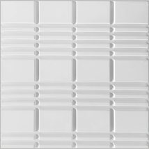 Dundee Deco 3D Wall Panels - Modern Plaid Paintable White PVC Wall Paneling for  - £5.88 GBP+