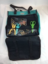 SCRAPBOOKING TEAL TOTE BAG lARGE CRAFTS ART ORGANIZER STORAGE   - $564.31 MXN