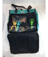 SCRAPBOOKING TEAL TOTE BAG lARGE CRAFTS ART ORGANIZER STORAGE   - $566.32 MXN