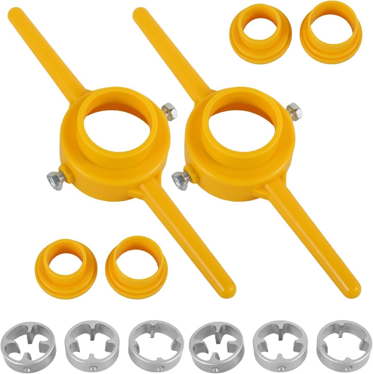 12Pcs Pvc Thread Maker Tool Kit, Pipe Threader Plumbing Manual Hand, Yellow - $44.94