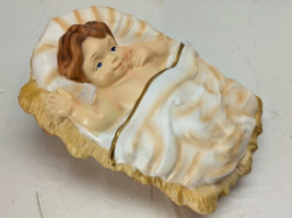 13&quot; Christmas Nativity Scene Baby Jesus Plastic Figurine Manger Crib - $24.74
