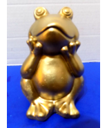 NEW Gold Frog Figurine Statue Frogs Plaster - $14.89