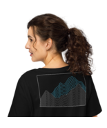 Women’s Organic Ribbed Neck T-Shirt – The Rhythm Back Print (Black) - $75.21 CAD