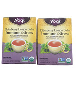 (2) Yogi Tea Elderberry Lemon Balm Immune + Stress Support Total 32 Tea ... - £15.85 GBP