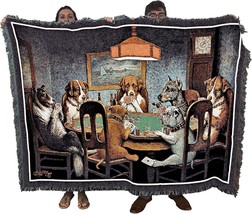 Pure Country Weavers Dogs Playing Poker Blanket - A Friend In Need, 72X54 - £61.57 GBP