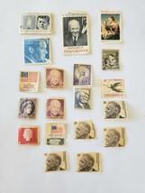Lot 19 Vintage U.S. Postage Stamps &amp; Canada Jfk Rfk Dde Fdr &amp; More - £10.31 GBP
