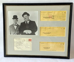 Stan Laurel Signed 1950 French Post Card to Scotland + Photo w Hardy &amp; Checks - £766.28 GBP
