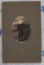 CABINET CARD PHOTO - studio photo CHILD next to Table last name Swartz O... - $10.84