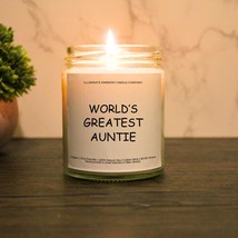 World&#39;s Greatest Auntie Candle Best Auntie Present Ideas Favorite Aunt G... - £14.38 GBP