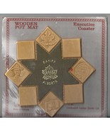 Vintage BANFF CANADA  ALBERTA Wooden Pot Mat Executive Coaster Made in C... - $551.25 MXN