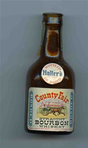 County Fair Straight Bourbon Whiskey Empty Miniature Glass Bottle 1930&#39;s - $87.12