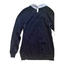 J.Crew Women’s Navy Sweater Striped Collar NWT Small 100% Cotton Pullover image 7