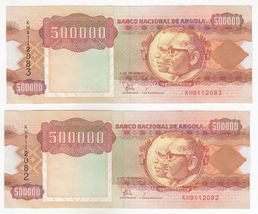 Angola,500000 Kwanzas, 1991 Issue, (Set 2) Consecutive, Perfect Conditio... - $9.56