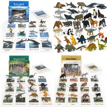 36 Small Animal Figurines Learning &amp; Education Toys, Plastic Realistic Dinosaur  - £52.68 GBP
