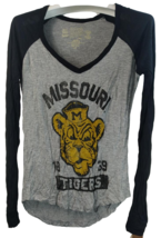 Retro Marca Mujer Missouri Tigers Camisa de Manga Larga Gris /Negro - Pequeño - £15.10 GBP