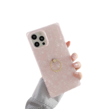 Anymob iPhone Case Light Pink Square Dream Shell Pattern Soft Silicone Cover - £22.85 GBP