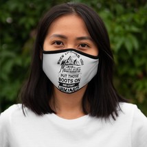 Printed Fitted Polyester Face Mask - Mountain Motivation, Hiking Life - $17.51