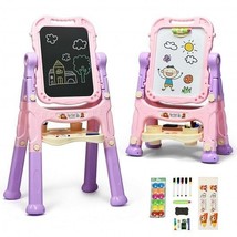 Height Adjustable Kids Art Easel Magnetic Double Sided Board-Pink - Colo... - $2,571.78 MXN