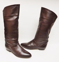 Ellemenno Knee Hi TRAZE Leather Boots Equestrian Western Brown 6.5 M VIN... - £29.88 GBP