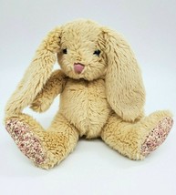Pier 1 Bunny Rabbit Tan Floral Ears Feet Plush 9&quot; Stuffed Animal Toy Easter B307 - £11.79 GBP