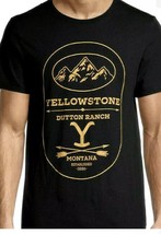 New Yellowstone Dutton Ranch Shirt Black Yellow Paramount Pictures Small... - $7.84