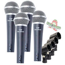 Cardioid Microphones with Clips (4 Pack) by FAT TOAD - Vocal Handheld, Wired Uni - £33.53 GBP