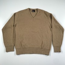 Vintage Robert Bruce Sweater Mens L Brown Orlon Acrylic V Neck Long Sleeve - $23.00