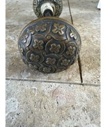 Antique 1894 bronze Yale &amp; Towne door knobs (2) quatrefoil pattern (“Mad... - £87.89 GBP