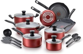 T-Fal Initiatives Nonstick Cookware Set 18 Piece, Oven Broiler Safe 350F... - $188.98
