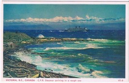 Postcard Canadian Pacific Raioway CPR Steamer Arriving Victoria British Columbia - $3.95