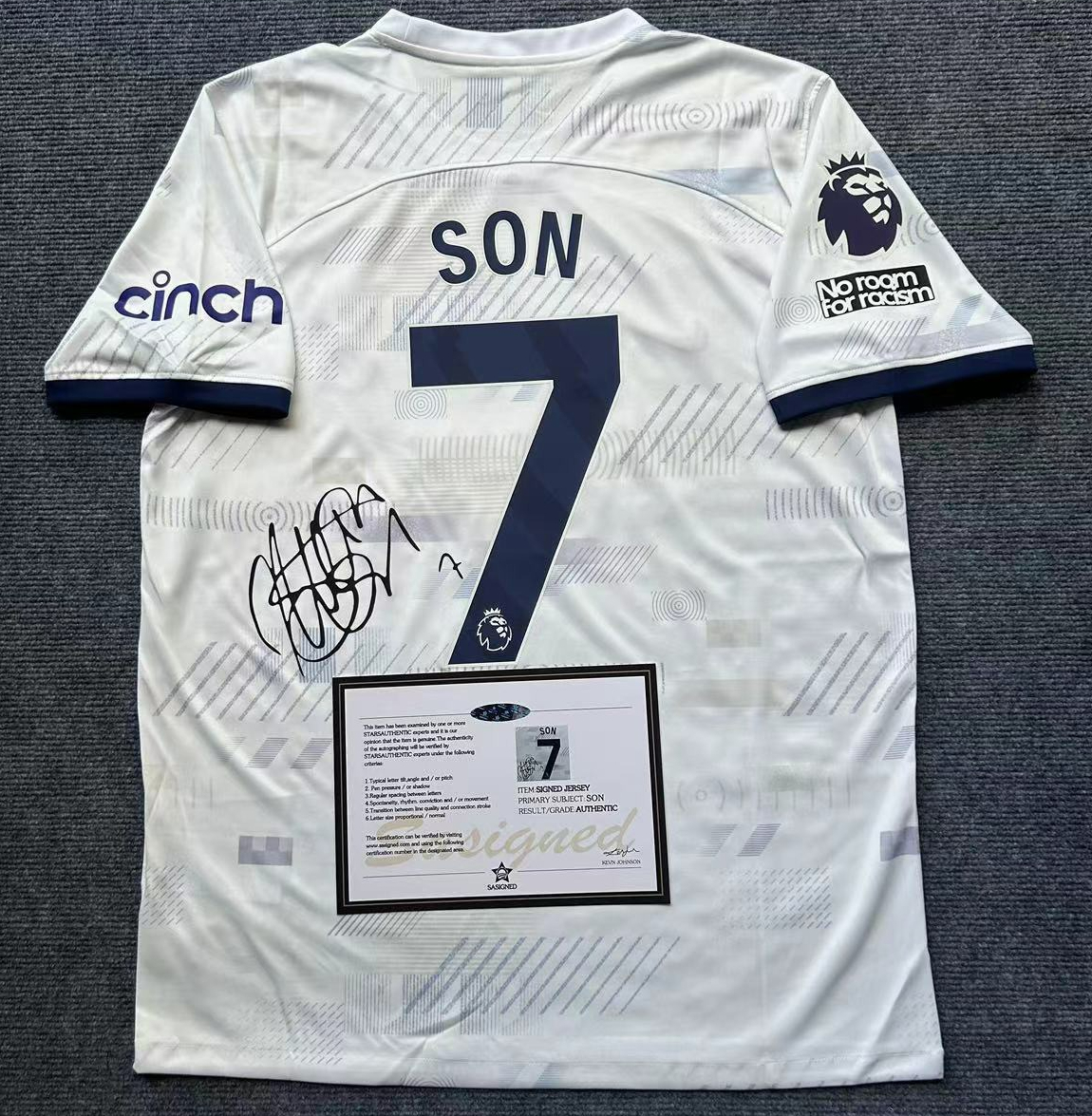 Son Heung-min SIGNED Tottenham Spurs HOME Signature Jersey + COA 23/24
