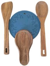 Pioneer Woman ~ Utensil Set ~ Trivet ~ Spoon Rest ~ Acacia Wood Turner ~... - $25.00