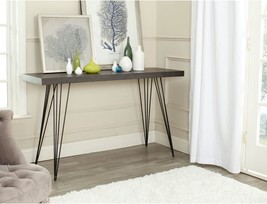 Wolcott Mid-Century Console Table In Dark Brown And Black From The Safav... - £142.24 GBP