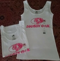 Two (2) Mossy Oak ~ Size Small ~ Ladies&#39; Rib Tanks ~ White/Pink ~ Femini... - $20.00