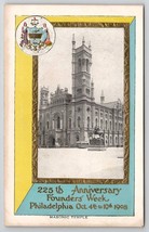 Philadelphia PA 225th Anniversary Founders Week 1908 Masonic Temple Postcard V30 - £10.31 GBP