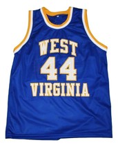 Jerry West #44 College Basketball Custom Jersey Sewn Blue Any Size image 4