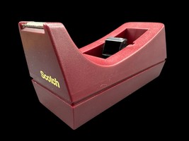 Scotch Tape Dispenser Red Vintage Weighted C-38 Office Heavy Duty 70&#39;s - $24.00