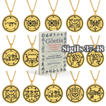 Gold Pendant Necklace With Seals Of The 72 Spirits In The Lesser Key of Solomon  - £13.83 GBP